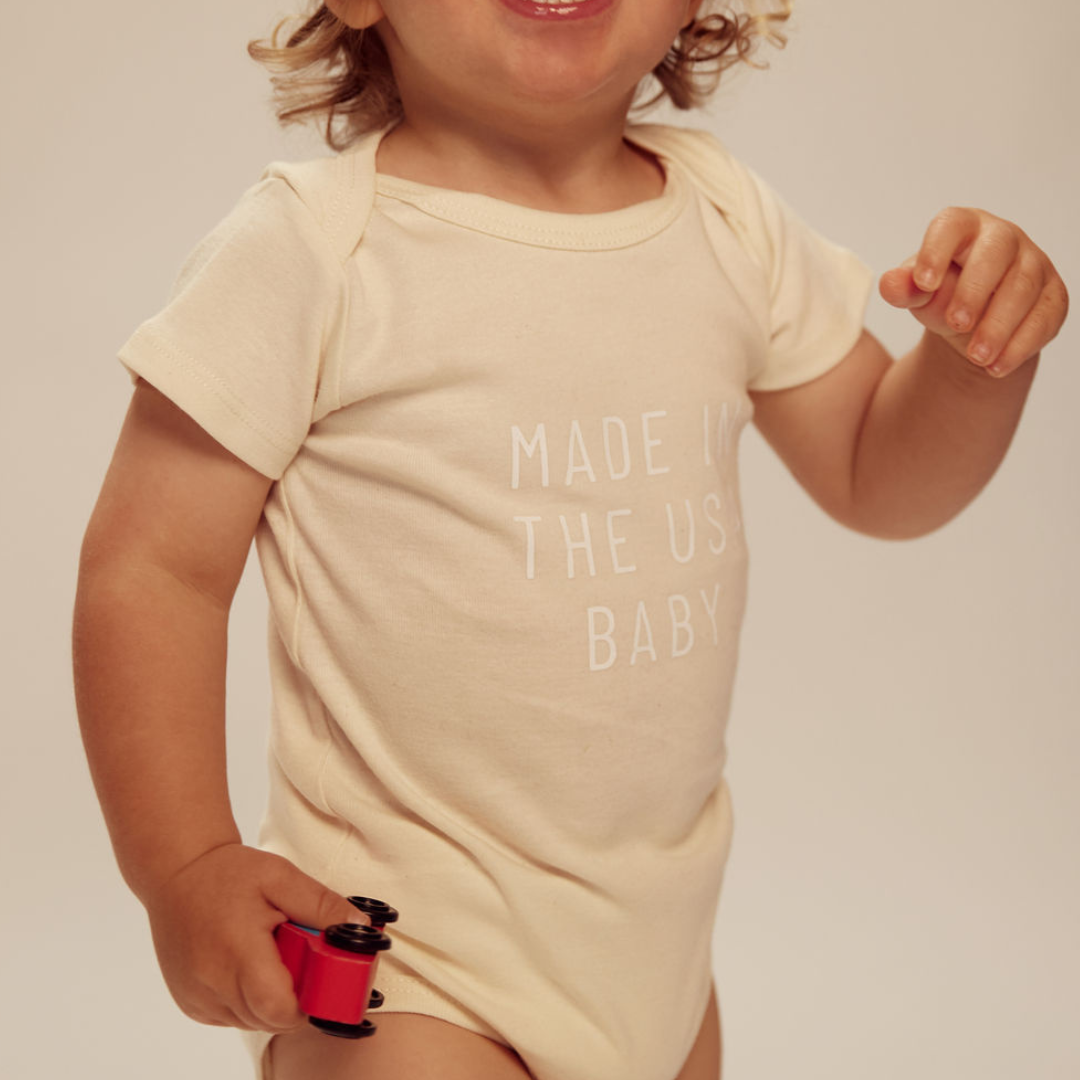 INFANT ORGANIC COTTON ONSIE: MADE IN THE USA BABY